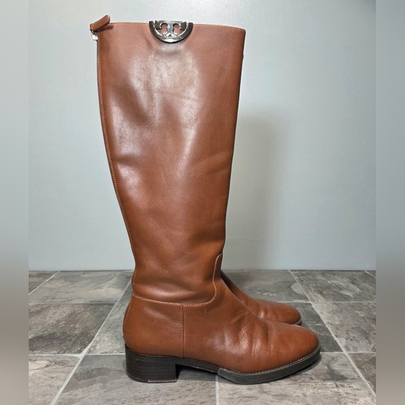 Tory Burch Shoes - TORY BURCH SIDNEY LEATHER RIDING BOOTS.